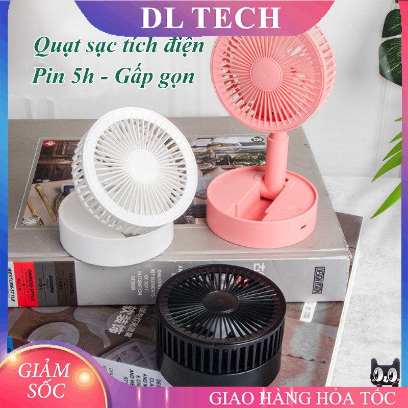 Quạt sạc tích điện mini gấp gọn A9 mini cầm tay để bàn siêu mát pin dùng 5h DL TECH | BigBuy360 - bigbuy360.vn