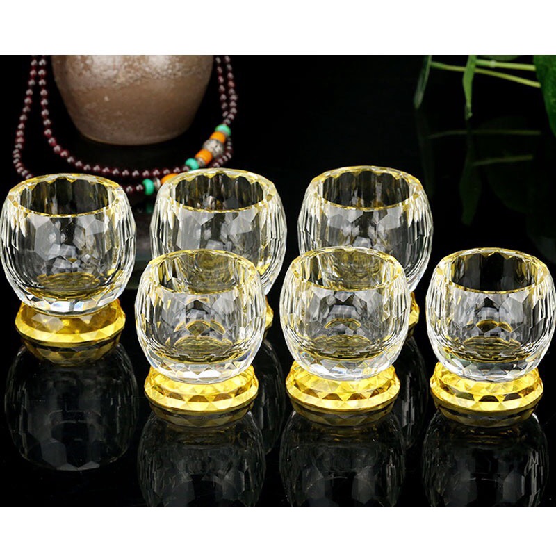 Bộ ly cúng thủy tinh cao cấp - cúng phật- bàn thờ-trang trí phong thủy - đồ cúng