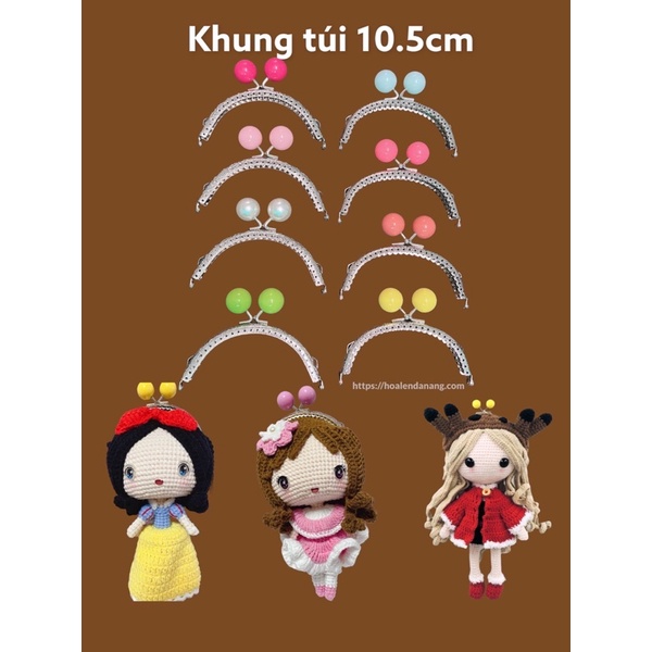 Khung túi 10.5cm hạt châu nhiều màu