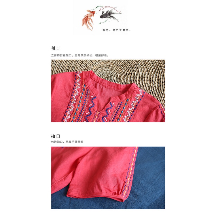 Áo Thun 100% Cotton Tay Ngắn Cổ Chữ v Họa Tiết Thêu Đơn Giản Thời Trang Mùa Hè Phong Cách Mới