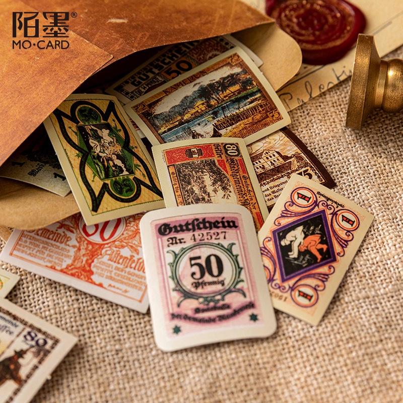 Hộp 45 sticker Nhãn dán cổ điển trang trí sổ tay bullet journal M737