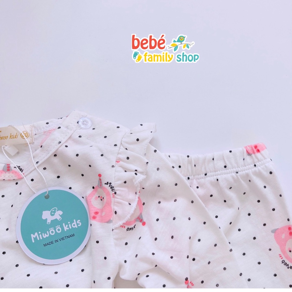 Set Đồ bộ dài bé gái thu đông mặc nhà/ Đồ bộ dài tay bé gái bèo vai/ Bộ quần áo dài tay bé gái cotton - SGDM