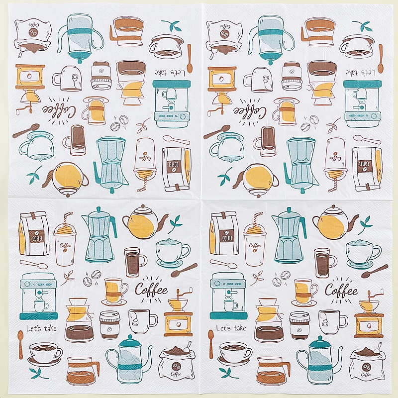 Set 20 Gói Khăn Giấy In Họa Tiết Xinh Xắn Dùng Để Trang Trí Tiệc