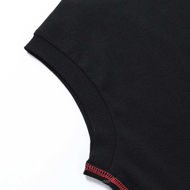 Áo Crop Top Không Tay Cổ Chữ V In Chữ Phong Cách Harajuku Thập Niên 90 Cho Nữ