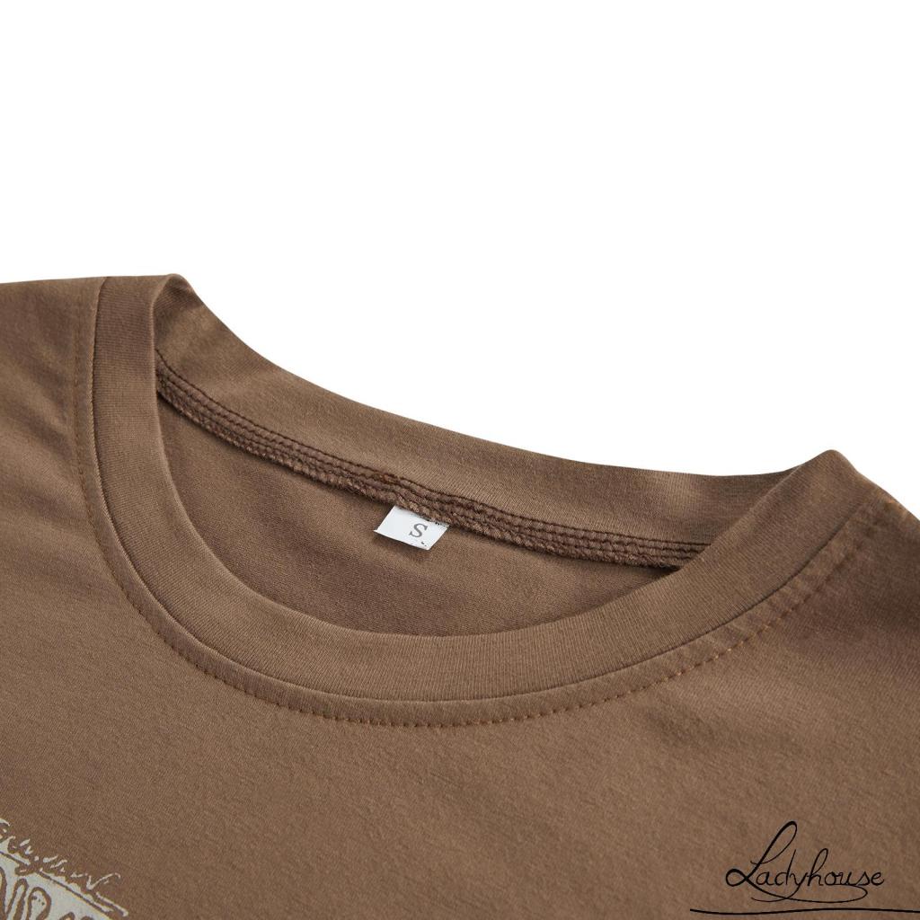 Áo Thun Tay Ngắn Cổ Tròn In Họa Tiết Hoạt Hình Sáng Tạo Thời Trang Mùa Hè Cho Nữ