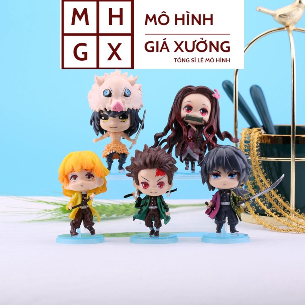 Mô hình Kimetsu no Yaiba mini zenitsu nezuko chibi cute phô mai que siêu dễ thương, figure anime thanh gươm diệt quỷ