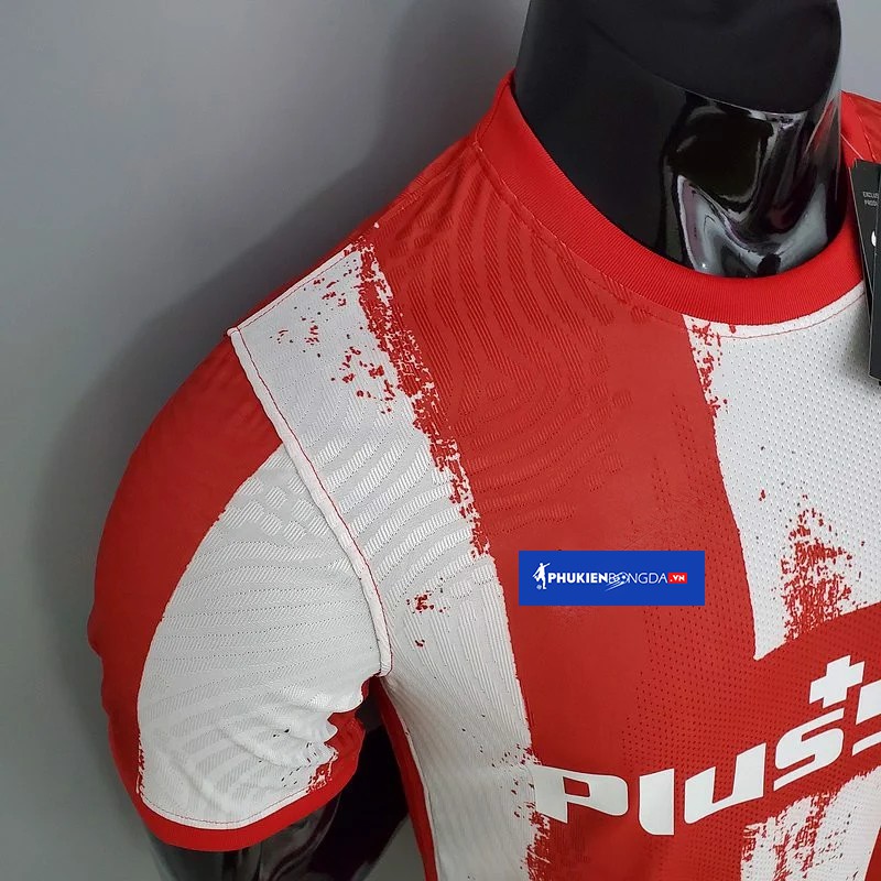 Áo Atletico Madrid sọc đỏ trắng sân nhà 2021/22 bản Body Fit PLAYER SF cao cấp