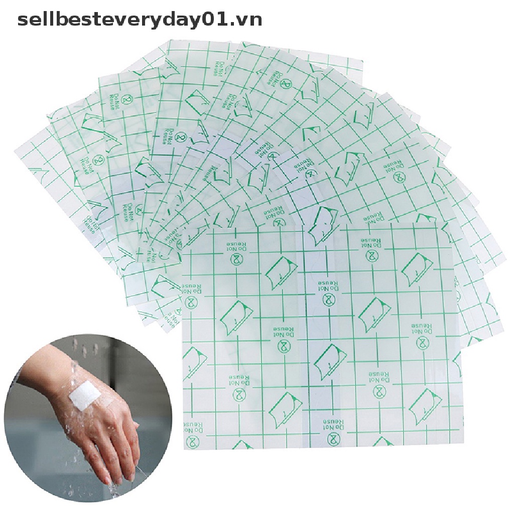 Bộ 10 cuộn băng keo y tế trong suốt chống thấm nước kích thước 15*20cm