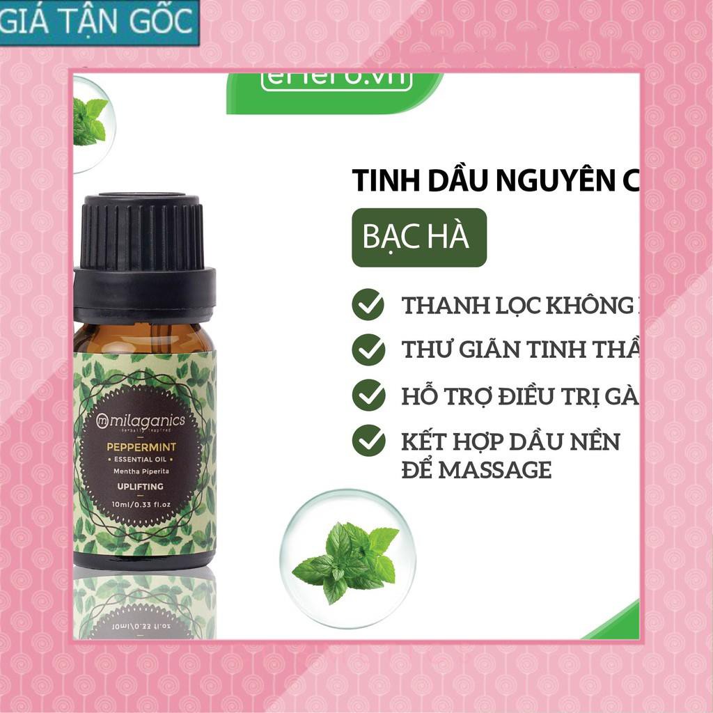 [GIÁ TẬN GỐC] Tinh Dầu Bạc Hà Nguyên Chất Giúp Đuổi Muỗi, Thơm Phòng, Giảm Stress MILAGANICS 10ml (Chai) [EH]