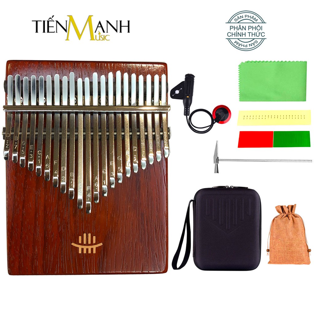 Đàn Kalimba 21 Phím Hluru KC21-RR - Kèm hộp chống sốc, Pickup (Gỗ Red Rosewood) - Chính hãng KC21RR