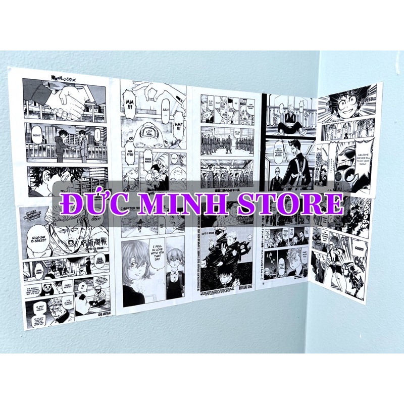 Giấy manga anime dán tường có keo sẵn, One Piece, Tokyo Revengers, Jujutsu Kaisen, Kimetsu no Yaiba, Naruto