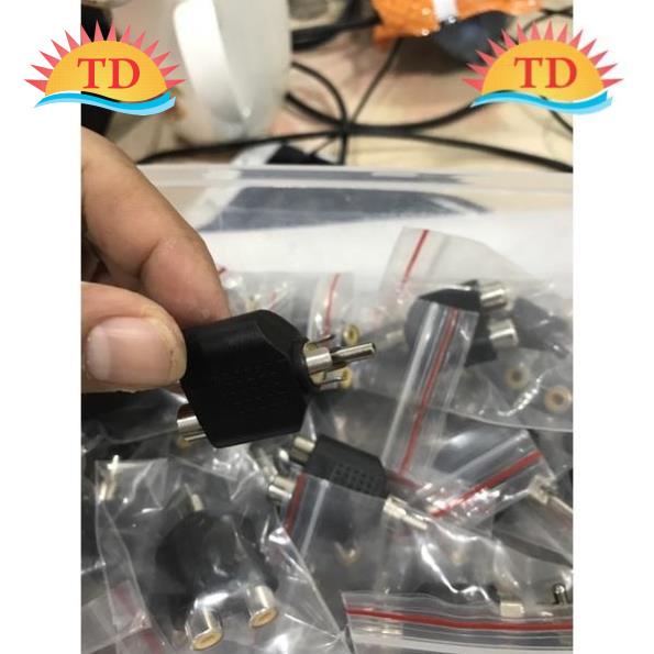 Jack chia AV 1 Ra 2  giá rẻ - Đầu jack chia Hoa Sen