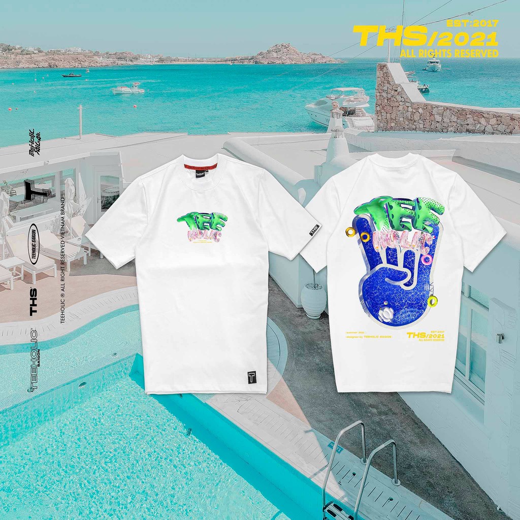 Áo Thun Unisex TeeHolic Swimming Pool Màu Đen Logo THS