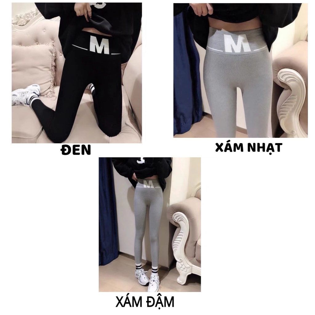 Quần Legging Nữ ❤️FREESHIP❤️ Quần legging len tăm cạp cao chữ M mã QA18