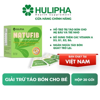 Natufib Chất Xơ Hòa Tan HULIPHA Hỗ Trợ Phòng Táo Bón An Toàn Cho Bà Bầu, Trẻ Nhỏ Hộp 20 Gói