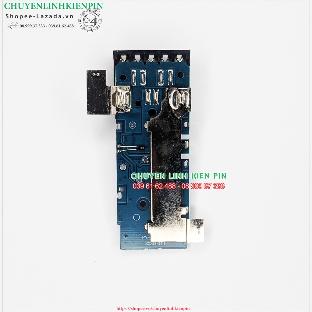 Vỏ mạch thay thế pin Milwaukee 18V 9Ah lắp 15 cell 18650, mạch nhận sạc zin