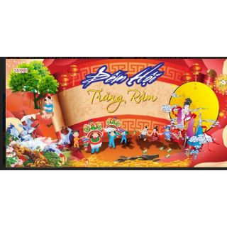Tranh 3d trang trí đêm trung thu 2m x 1m6