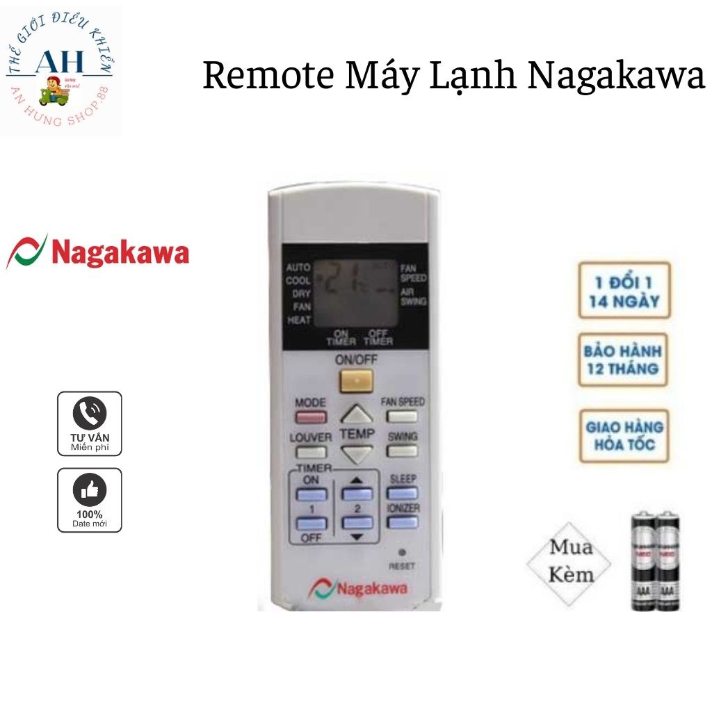 Điều Khiển Điều Hoà Nagakawa- Remote Máy Lạnh (Điều Hòa) Nagakawa