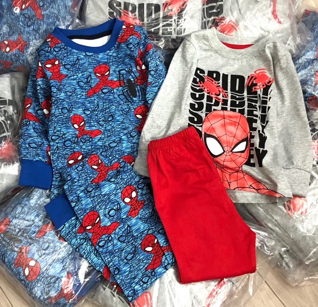 Bộ cotton dài Spiderman 2-7Y (có ảnh thật)