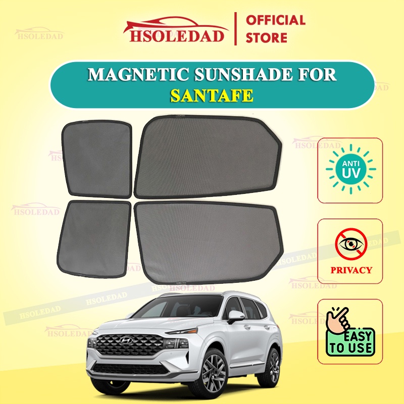 Rèm che nắng nam châm cho xe Hyundai Santafe, bộ 4 tấm cho 4 cửa, hàng loại 1 cao cấp nhất, vừa khít kính