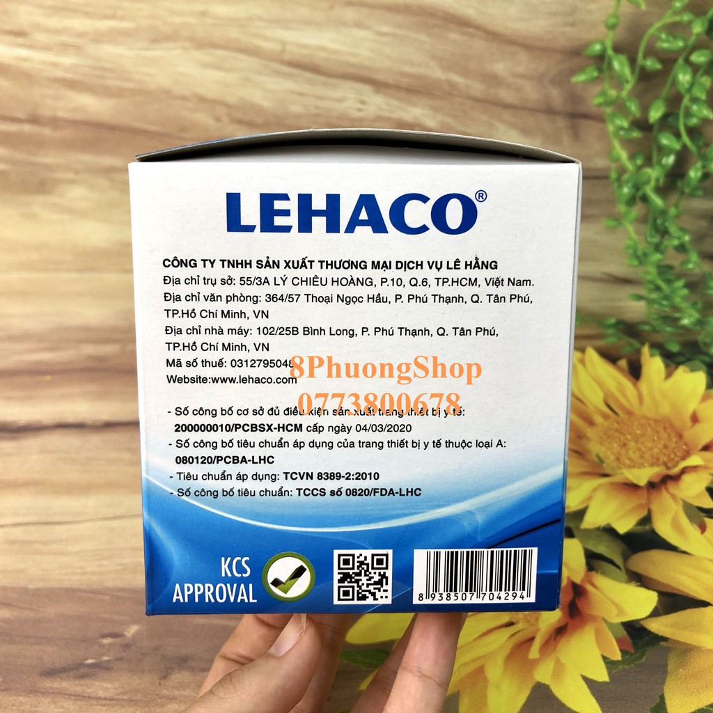 Khẩu trang y tế 4 lớp Lehaco màu Xanh Kháng Khuẩn - Khẩu trang Lehaco 4 lớp Giấy Kháng Khuẩnq