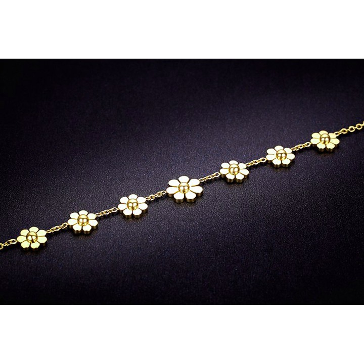 Lắc tay titan hoa cúc màu vàng tươi siêu đẹp, bền màu hợp thời trang, dễ phối đồ