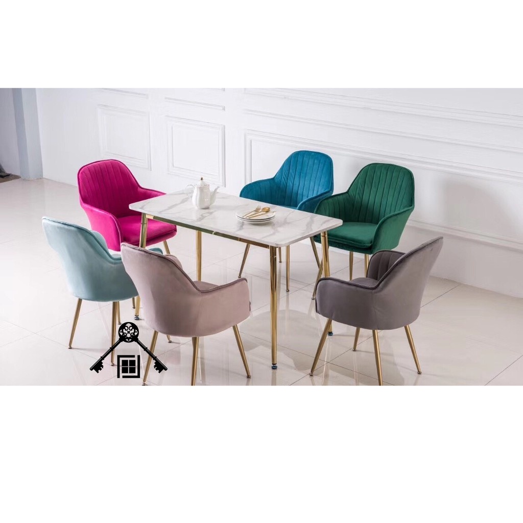 Ghế Trang Điểm makeup Kiểu Dáng Châu Âu, Ghế Làm Nail 4 Chân Hợp Kim Mạ Vàng