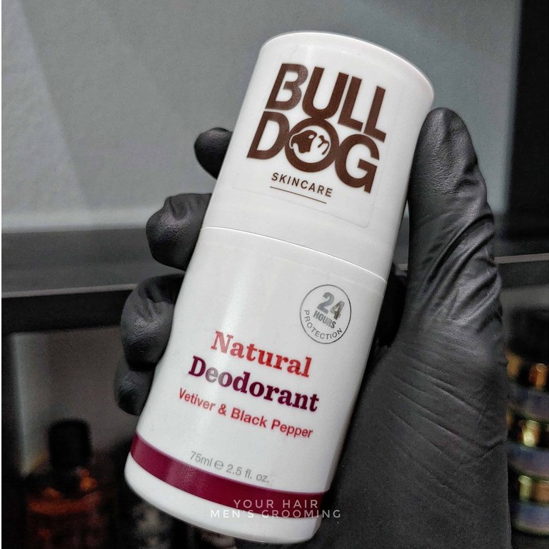 Lăn khử mùi Bulldog Vetiver &amp; Black Pepper Natural Deodorant - 75ml | Mùi Cỏ &amp; Tiêu đen - Khử mùi 24 giờ