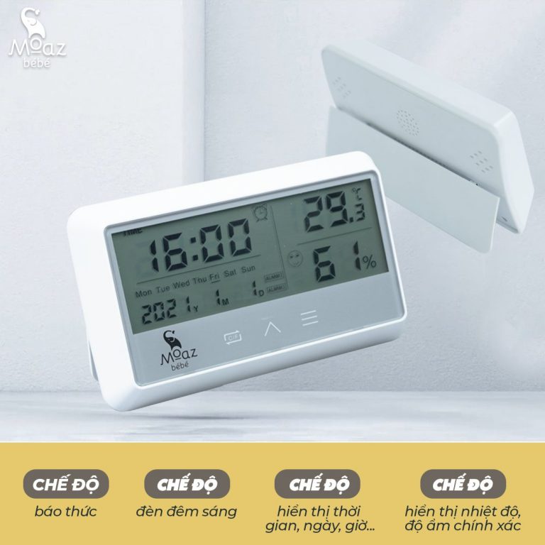 Máy đo độ ẩm và nhiệt độ phòng Moaz bébé MB-027