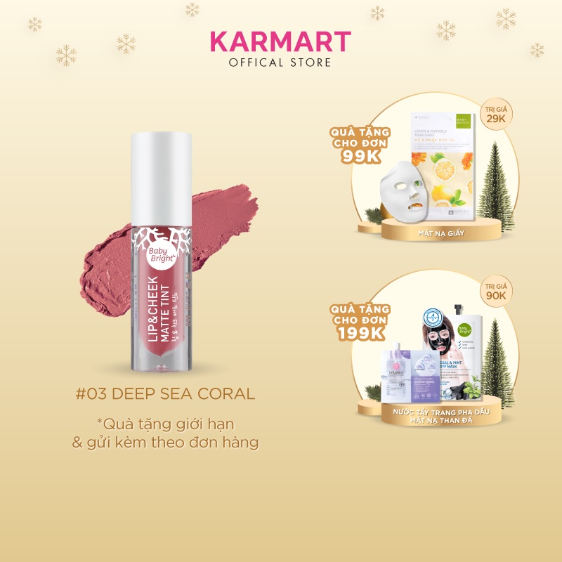 Son kem và má hồng Baby Bright Lip & Cheek Matte Tint 2.4g