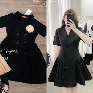Bigsize đầm vest xếp ly xoè kèm tag hoa đ329.