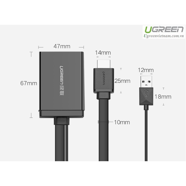 Cáp chuyển HDMI sang Displayport chính hãng Ugreen 40238