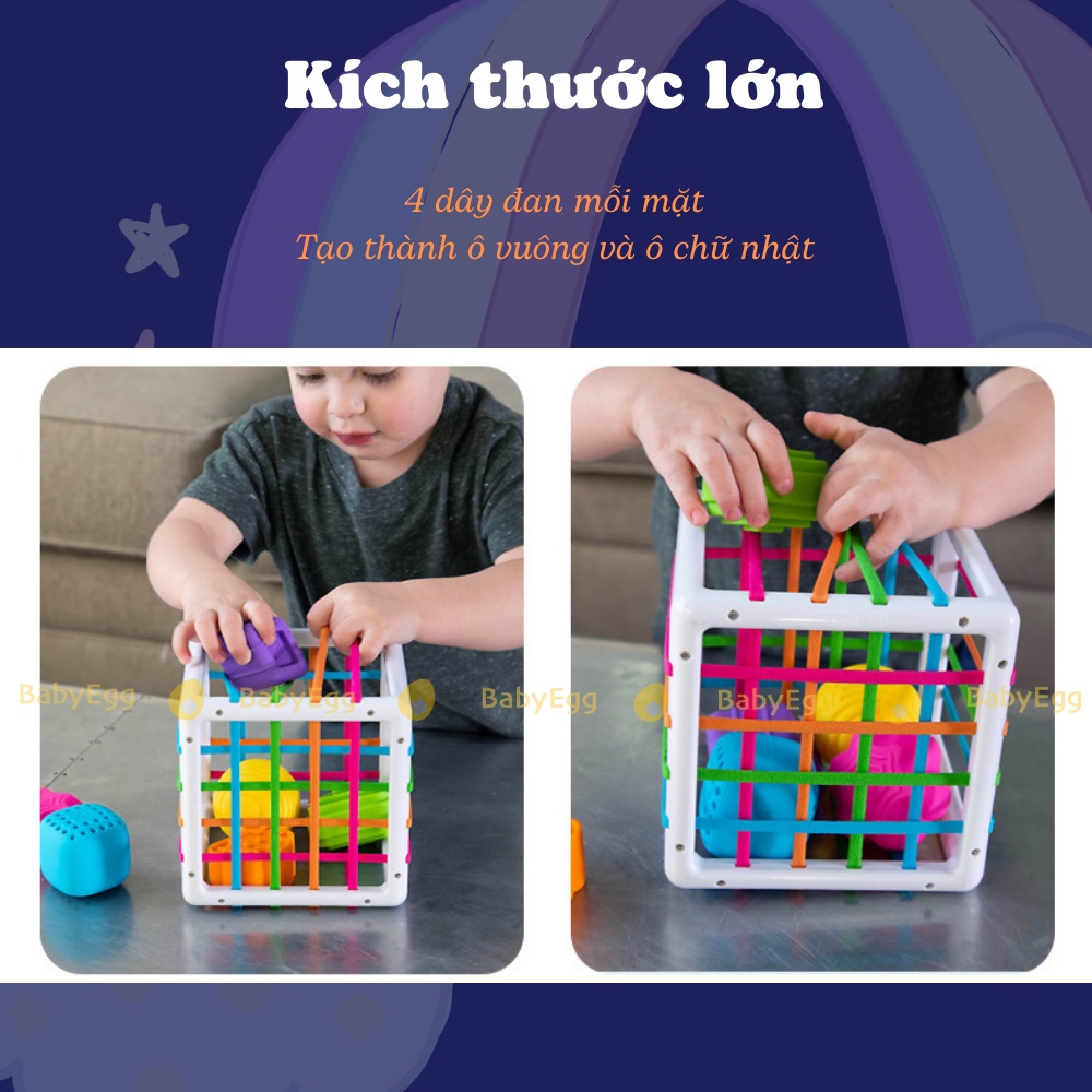 Đồ chơi GIÁO DỤC MONTESSORI thông minh hộp đan dây cho trẻ nhỏ trẻ sơ sinh bé trai bé gái 6 9 12 tháng 1 2 tuổi babyegg