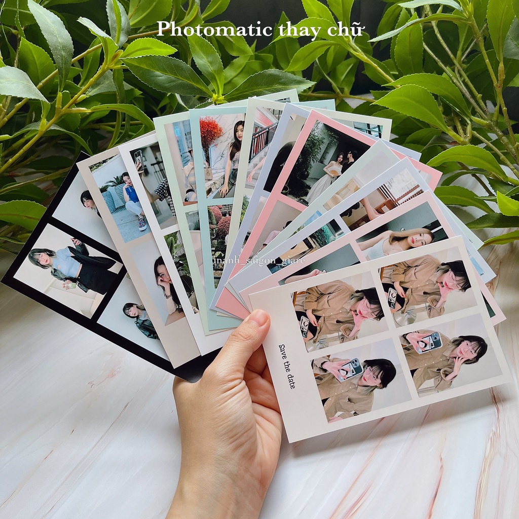 In ảnh photomatic khuôn 4 ảnh thay chữ được in ảnh theo yêu cầu, in ảnh 4 trong 1 chất liệu Lụa