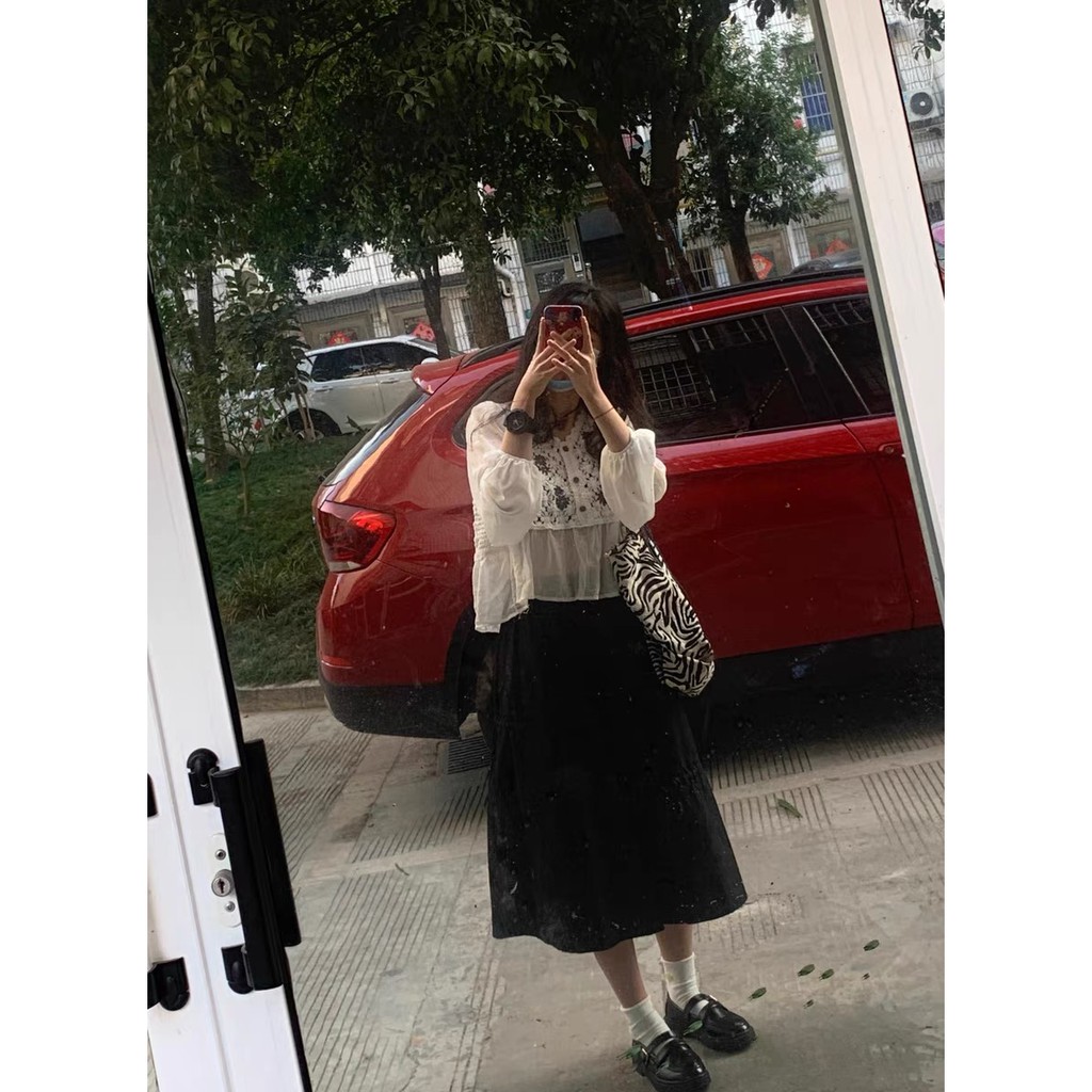 Áo sơ mi nữ kiểu croptop tay dài hở vai phong cách hàn quốc - tiemmaimeo19 | BigBuy360 - bigbuy360.vn