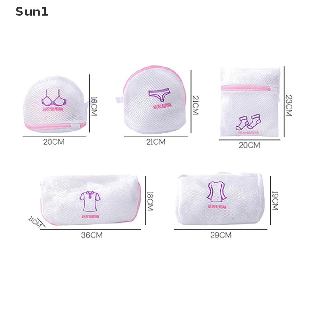 Sun1 &gt; Túi Lưới Giặt Đồ Lót / Vớ / Đồ Lót Họa Tiết Thêu Có Thể Giặt Lại