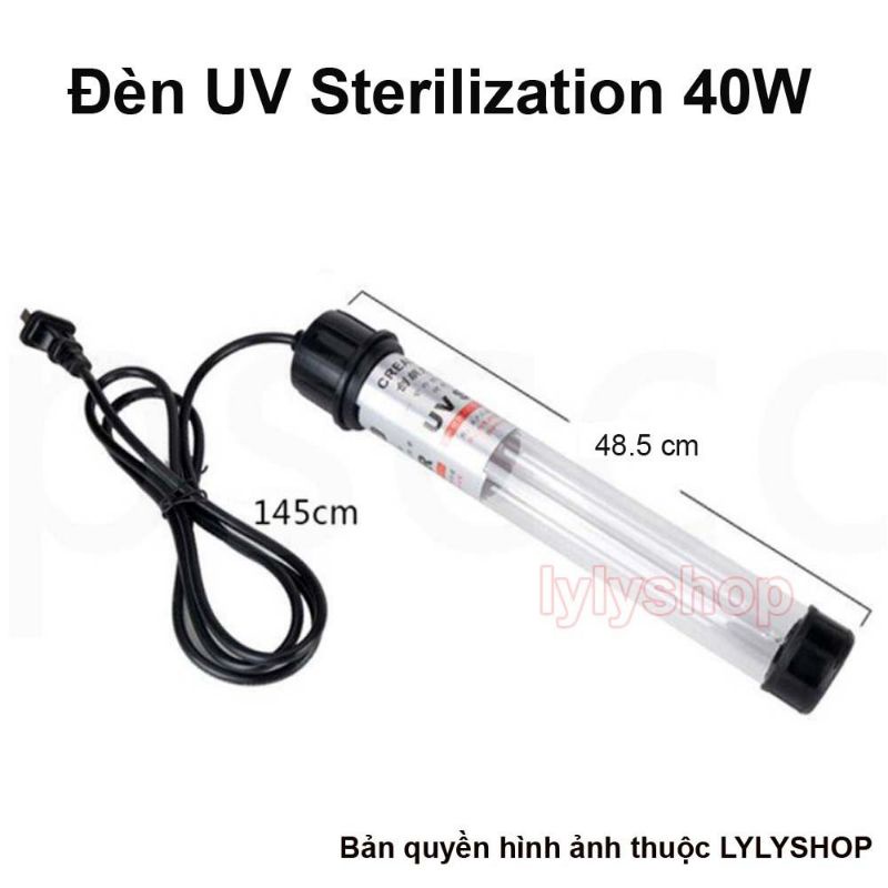 Đèn UV 40W Sterilization King Bóng Kép cao cấp, diệt tảo, diệt khuẩn cho bể cá, hồ cá, hồ thủy sinh siêu sạch ( trắng)