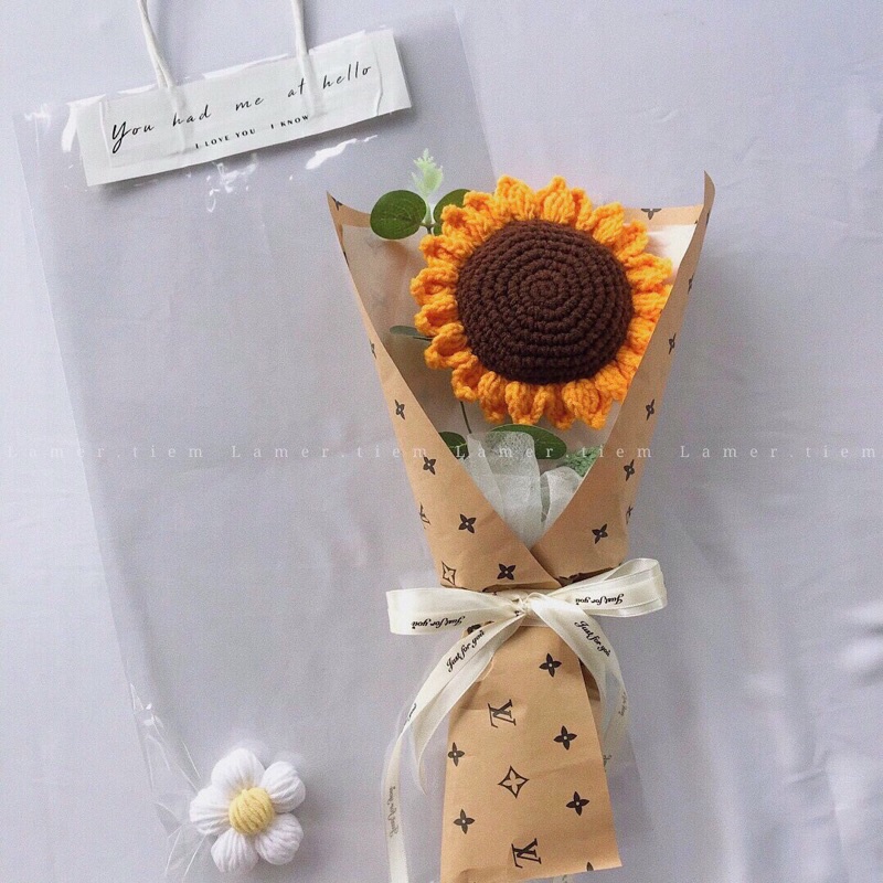 Bó hoa hướng dương len handmade tặng bạn gái/ Hoa tốt nghiệp/ Hoa Trang trí/ Hoa tặng sinh nhật