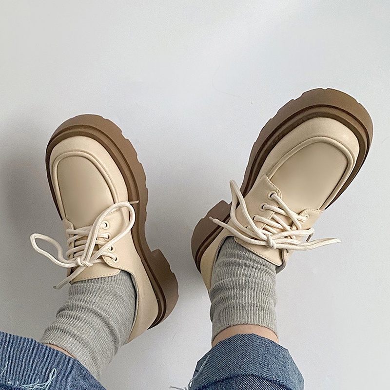 Giày Da Phong Cách Retro Anh Quốc Cho Nữ Size 35-40