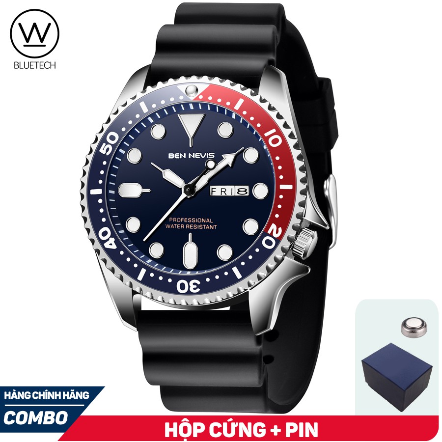 Đồng hồ Nam BEN NEVIS 3017G Dây Silicon Lịch Ngày