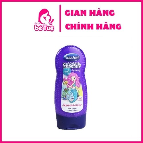 Sữa tắm gội và xả Tím Nàng Tiên Cá Bubchen 3 trong 1 230ml