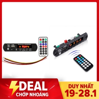 Mạch MP3 Bluetooth 5.0 FM 5V - 12V DC đèn màu có MIC đàm thoại