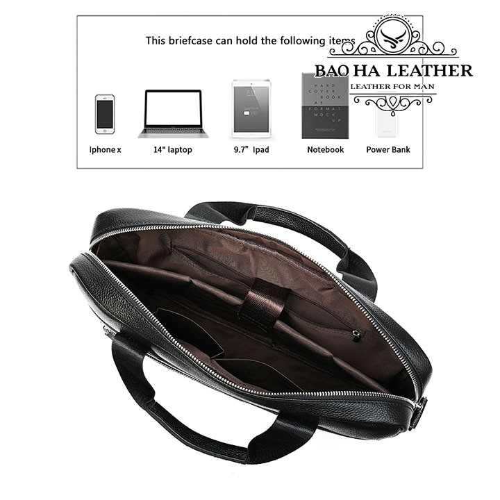 Cặp nam công sở da bò thật vừa laptop 14inch Marrant – BHM7008 mỏng gọn | BigBuy360 - bigbuy360.vn