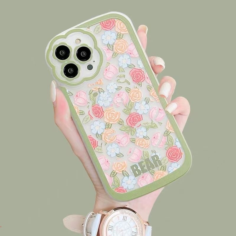 Ốp Điện Thoại Silicon Mềm Trong Suốt Họa Tiết Hoa Đơn Giản Cho IPhone 11 12 13 Pro Max X XR XS Max 7 8 Plus