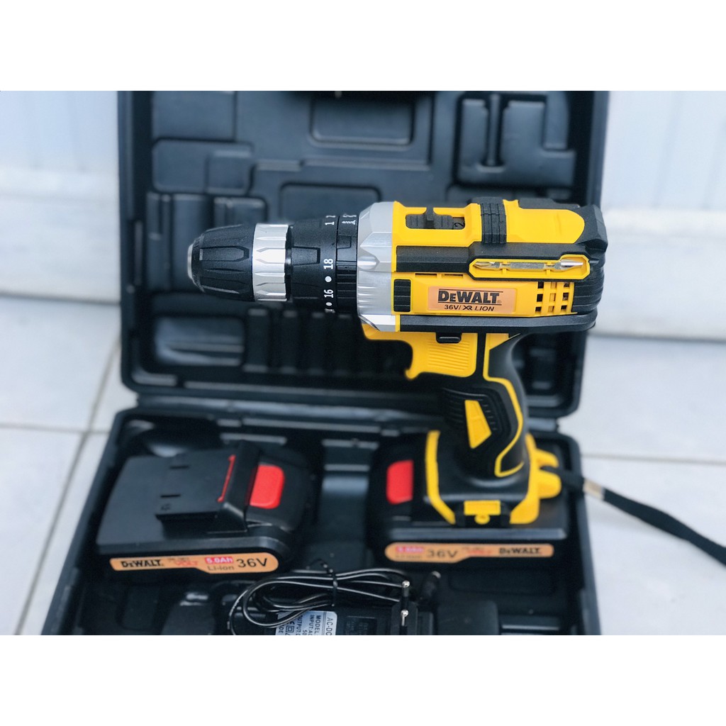 Máy Khoan Pin Dewalt 36V Có Búa Lõi Đồng loại 2 pin