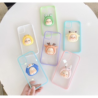 [Mặt Heo Cute][Hàng Hot] Ốp Iphone - Ốp Trong Viền Màu Dán Mặt Heo Cute Xỉu