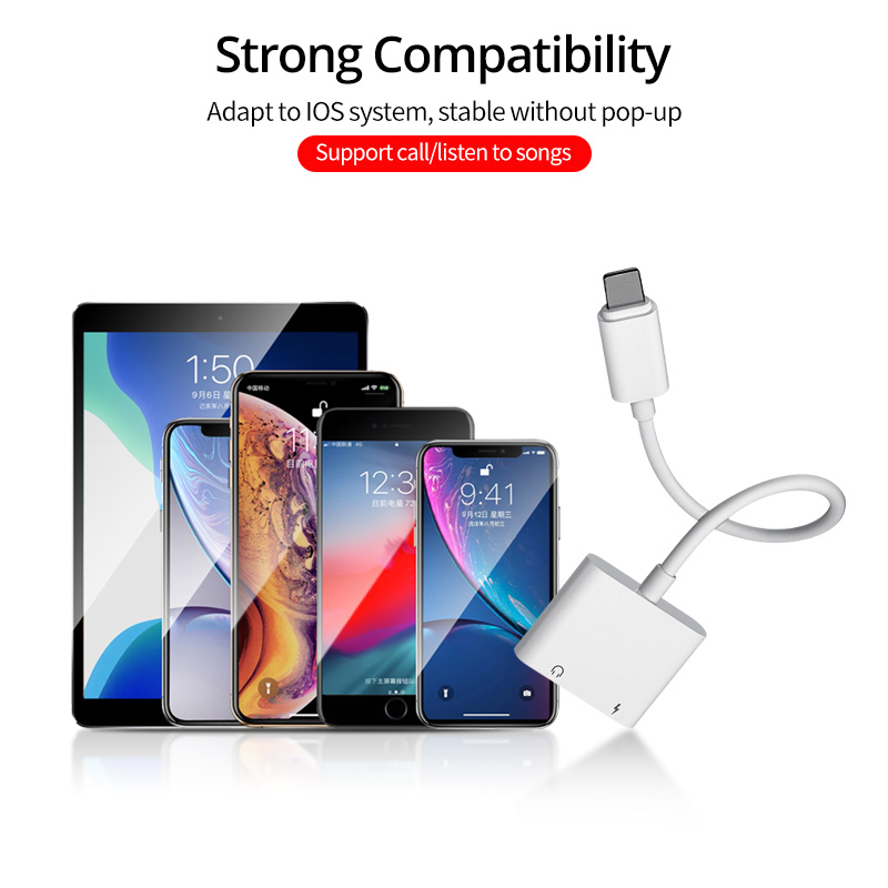 Dây cáp chia cổng sạc và tai nghe 3.5mm 4 trong 1 ANKNDO thích hợp cho Apple iPhone