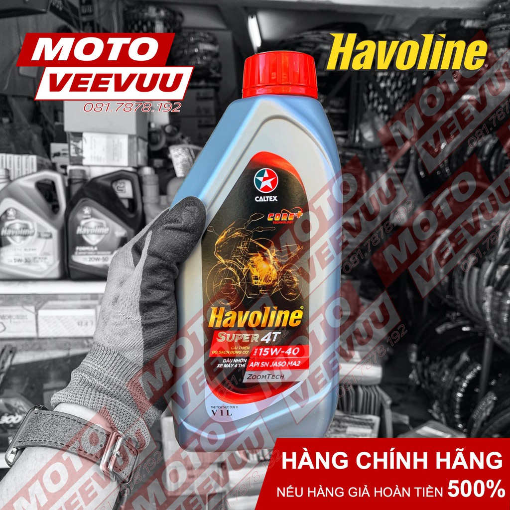 Dầu nhớt xe số Caltex Havoline Super 4T SAE 15W40 20W50 1 Lít