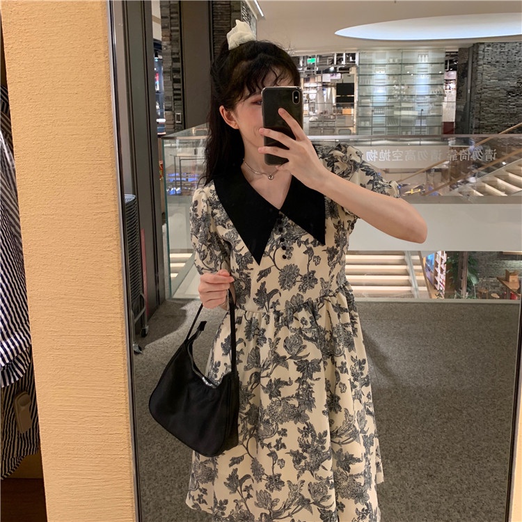Đầm Hoa Dài Dáng Rộng Thiết Kế Mới Thời Trang Theo Phong Cách Hàn Quốc Cho Nữ