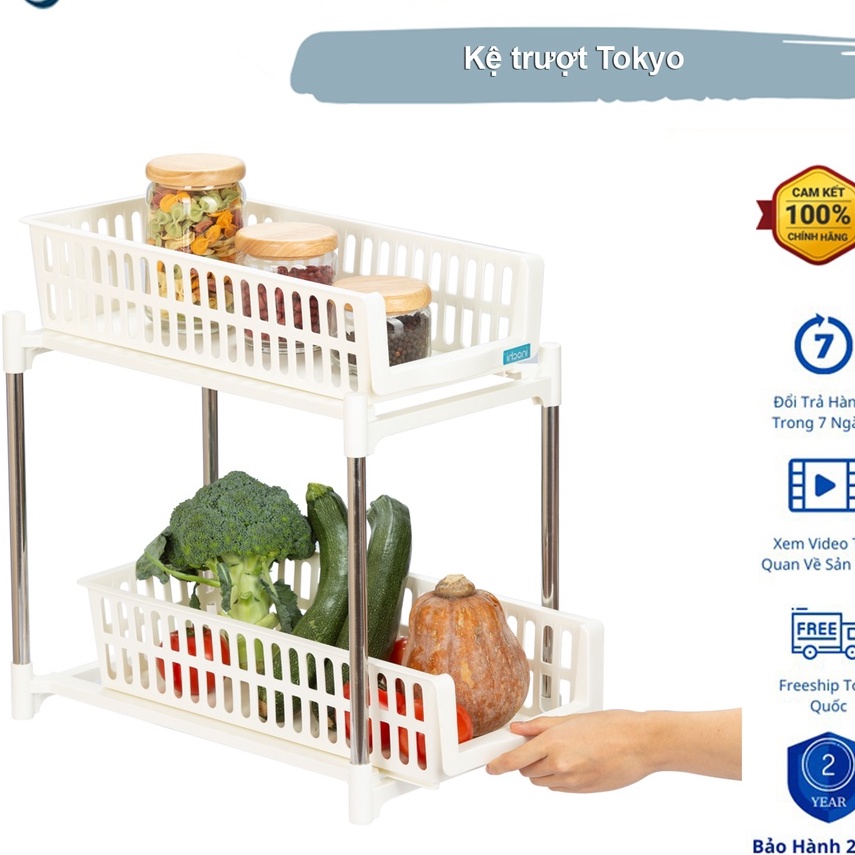 Kệ Trượt Đa Năng 2 Tầng Cao Cấp Tokyo - Chính hãng inochi - Tiêu chuẩn nhật